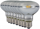 8x AdLuminis LED-Filament Reflector R80 klar E27 8W