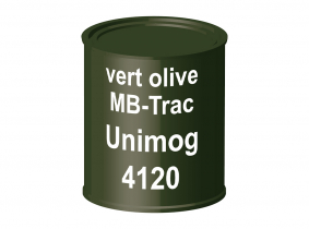 Peinture laque pour tracteur Unimog MB-Trac vert olive 4120 ERBEDOL, pot de 750 ml Peinture laque pour tracteur Unimog MB-Trac vert olive 4120 ERBEDOL, pot de 750 ml