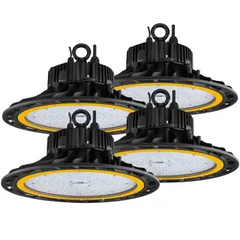 4x Cloche LED UFO high bay 200W 34.100lm dimmable suspension industrielle AdLuminis 4x Cloche LED UFO high bay 200W 34.100lm dimmable suspension industrielle AdLuminis